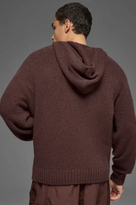 Hoodie aus strukturiertem Strick – Brownstone