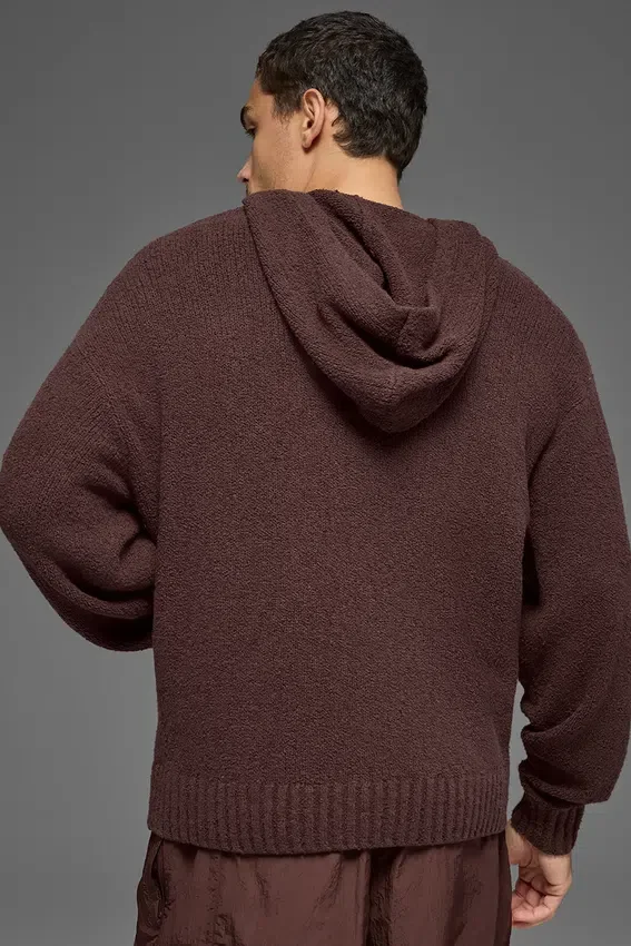 Hoodie aus strukturiertem Strick – Brownstone