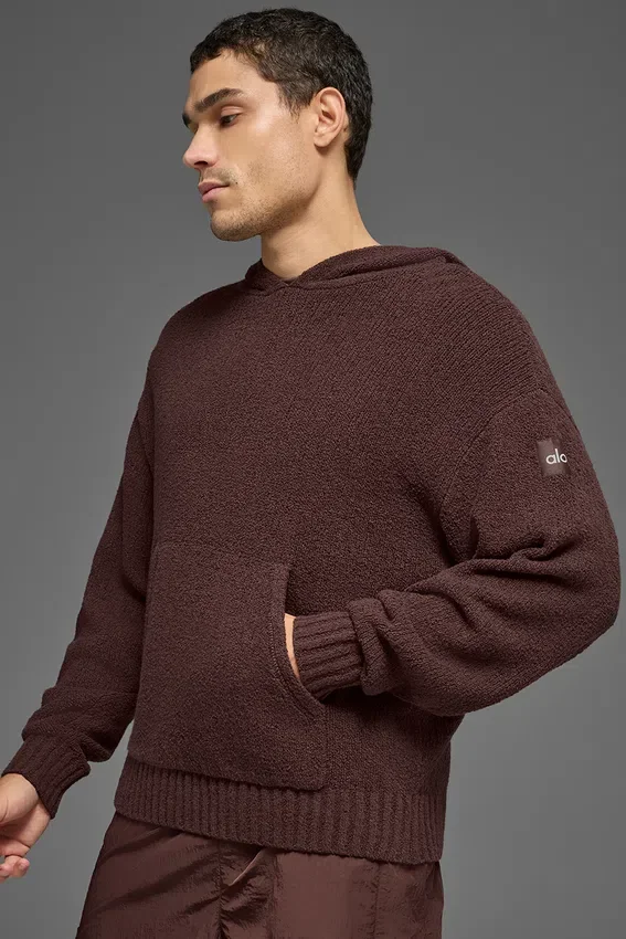 Hoodie aus strukturiertem Strick – Brownstone