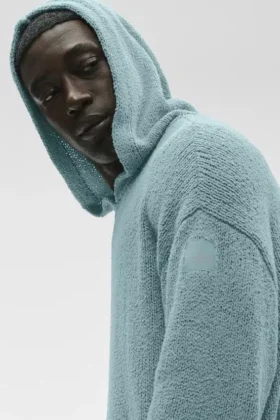 Hoodie aus strukturiertem Strick – Desert Sage