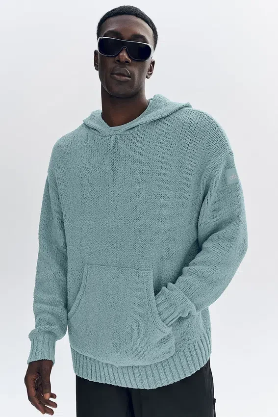 Hoodie aus strukturiertem Strick – Desert Sage