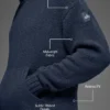 Hoodie aus strukturiertem Strick – Navy
