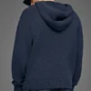 Hoodie aus strukturiertem Strick – Navy