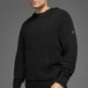 Hoodie aus strukturiertem Strick – Schwarz