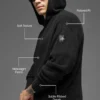 Hoodie aus strukturiertem Strick – Schwarz