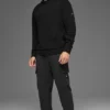 Hoodie aus strukturiertem Strick – Schwarz