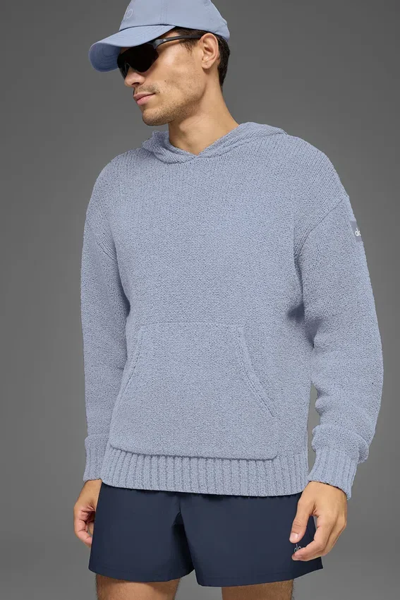 Hoodie aus strukturiertem Strick – Winter Frost