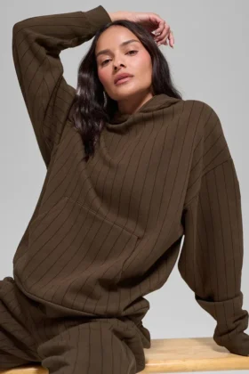 Hoodie mit Nadelstreifen – Espresso-Nadelstreifen