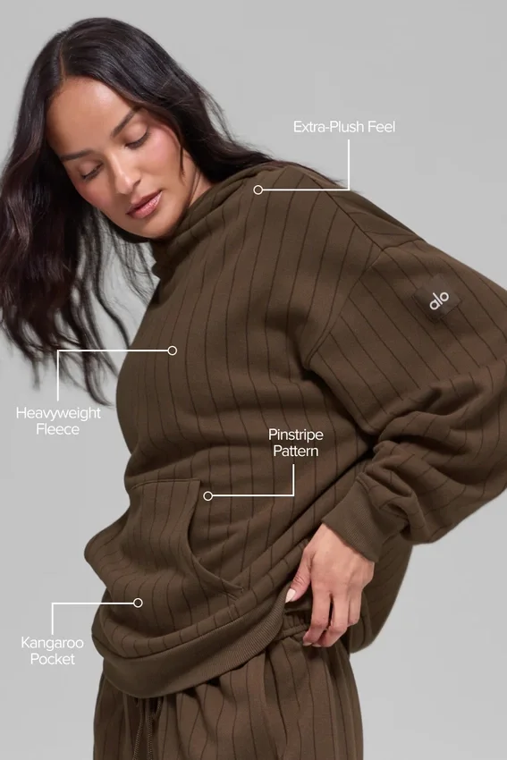 Hoodie mit Nadelstreifen – Espresso-Nadelstreifen