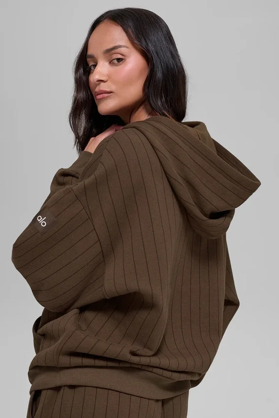Hoodie mit Nadelstreifen – Espresso-Nadelstreifen