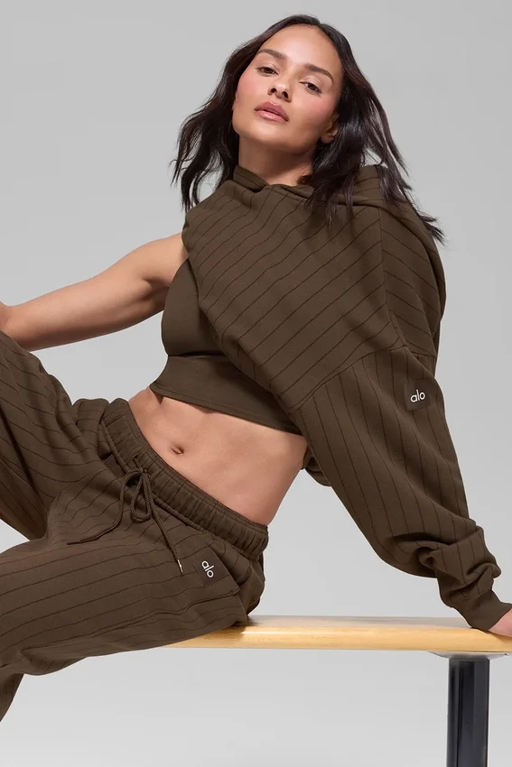 Hoodie mit Nadelstreifen – Espresso-Nadelstreifen