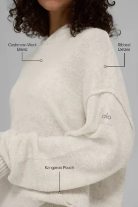 Hoodie „New Class“ aus Wolle und Kaschmir – Bone Heather
