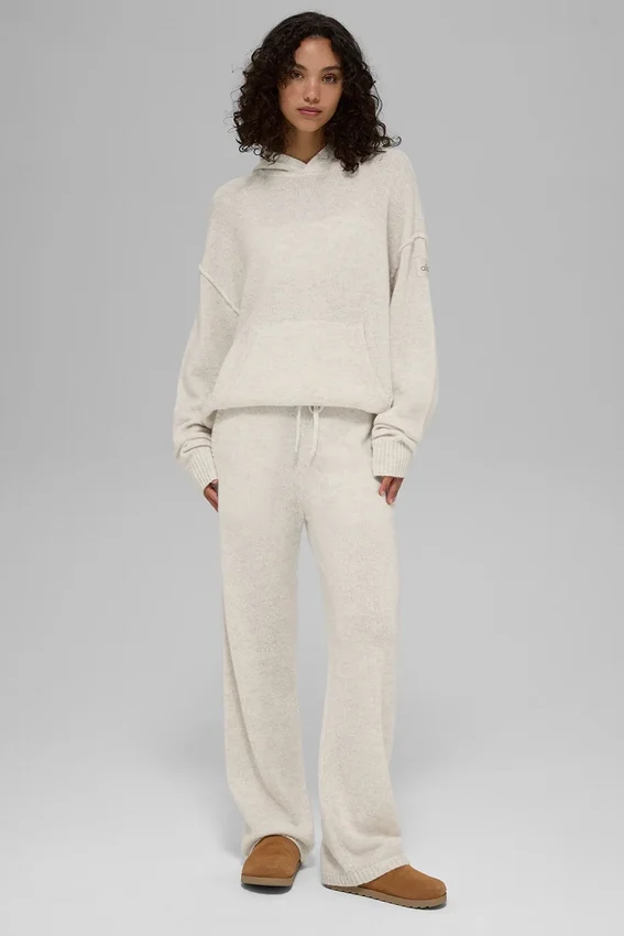 Hoodie „New Class“ aus Wolle und Kaschmir – Bone Heather