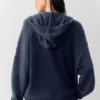 Hoodie „New Class“ aus Wolle und Kaschmir mit durchgehendem Reißverschluss – Navy