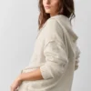 Hoodie „New Class“ aus Wolle und Kaschmir mit durchgehendem Reißverschluss – Oatmeal meliert