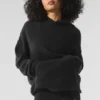 Hoodie „New Class“ aus Wolle und Kaschmir – Schwarz