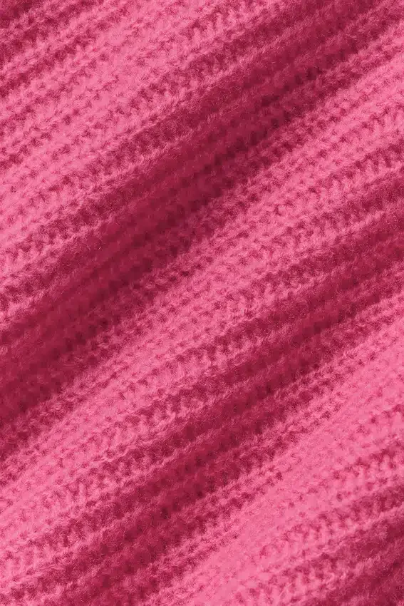 Hoodie „Noble“ aus Wolle und Kaschmir mit Rippstruktur und durchgehendem Reißverschluss – Paradise Pink