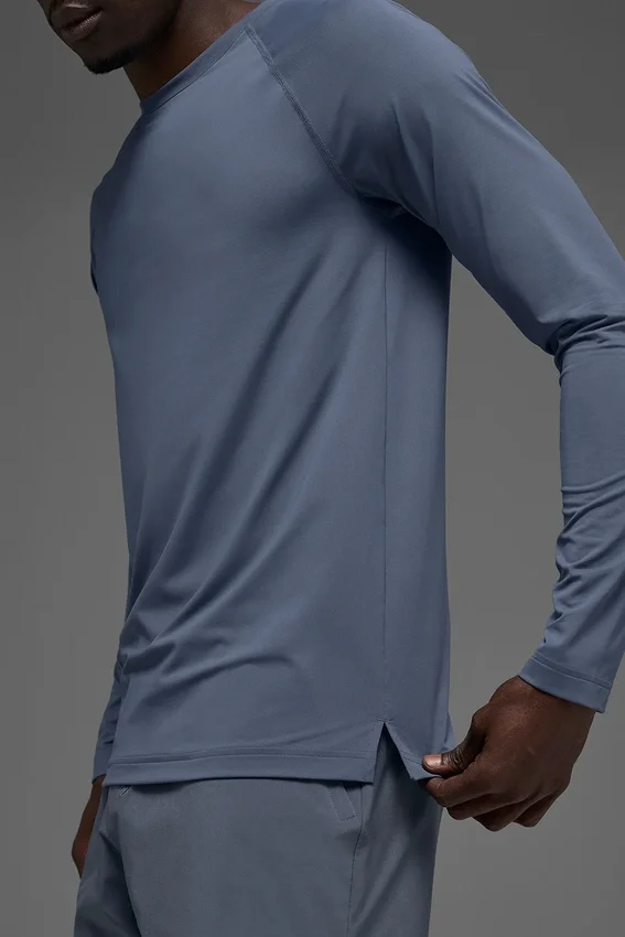 Idol Rundhals-Langarmshirt – Bluestone
