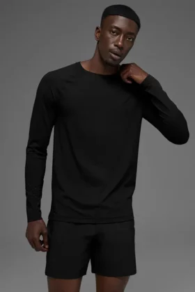 Idol Rundhals-Langarmshirt – Schwarz