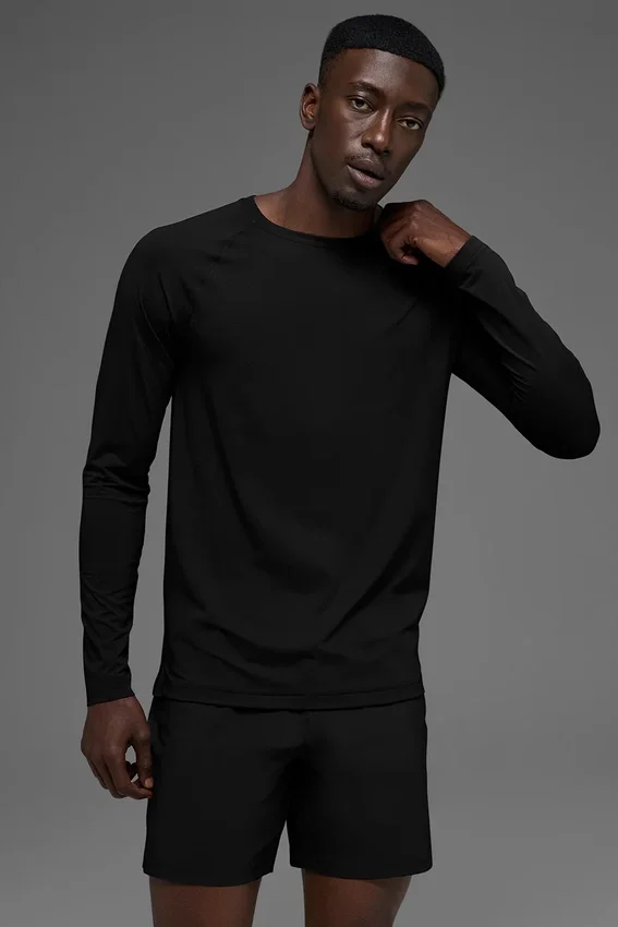 Idol Rundhals-Langarmshirt – Schwarz