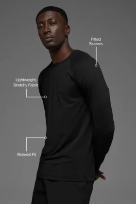 Idol Rundhals-Langarmshirt – Schwarz