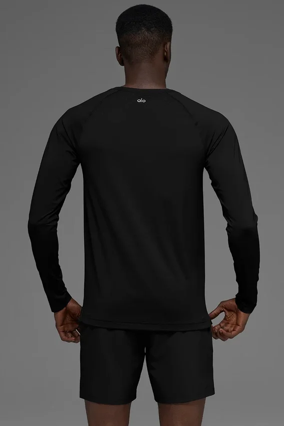 Idol Rundhals-Langarmshirt – Schwarz