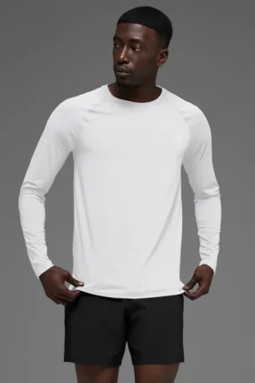 Idol Rundhals-Langarmshirt – Weiß