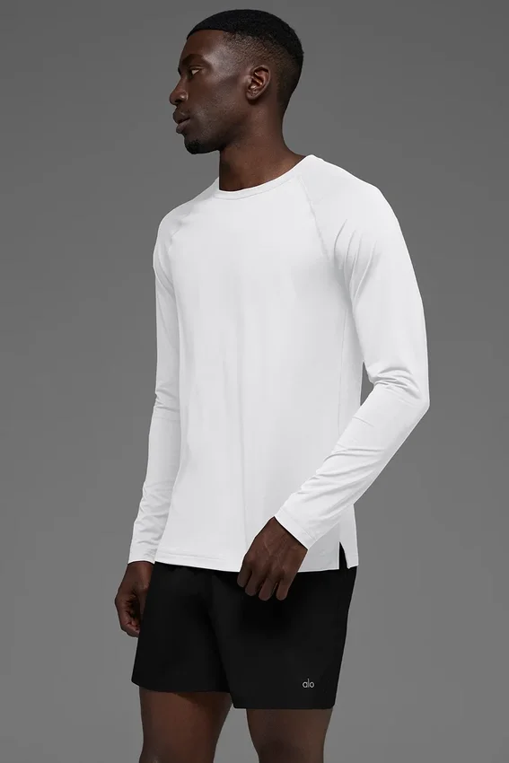 Idol Rundhals-Langarmshirt – Weiß