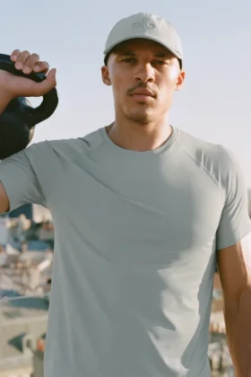 Idol Rundhals-Shirt mit Kurzarmshirts – Lunar Grey