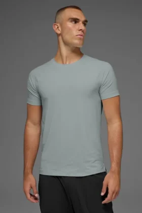 Idol Rundhals-Shirt mit Kurzarmshirts – Lunar Grey