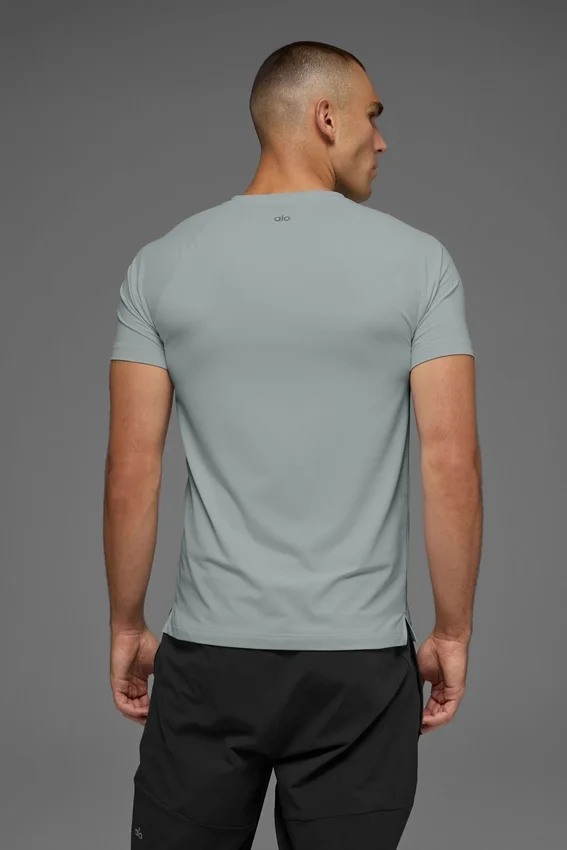 Idol Rundhals-Shirt mit Kurzarmshirts – Lunar Grey