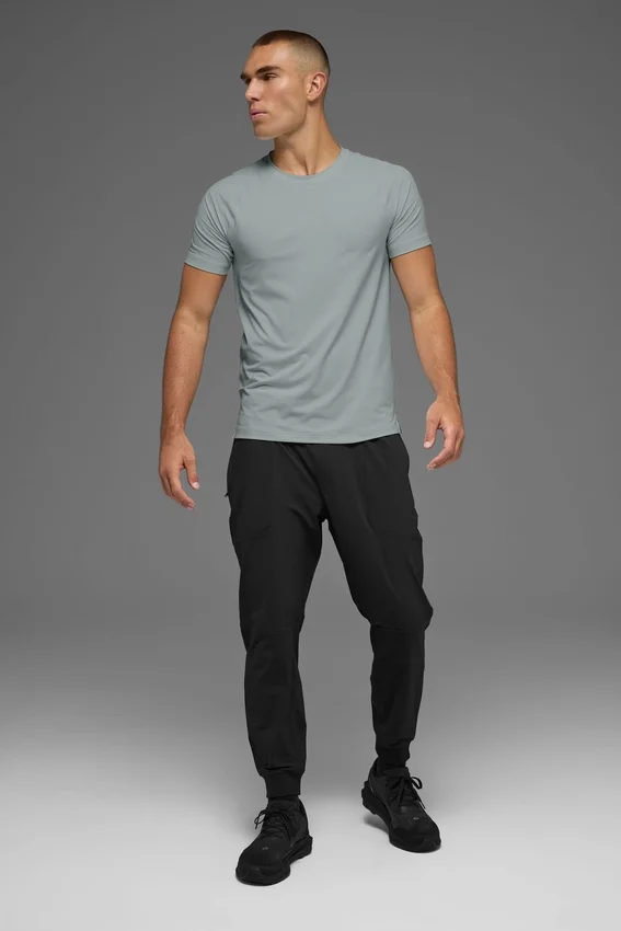 Idol Rundhals-Shirt mit Kurzarmshirts – Lunar Grey