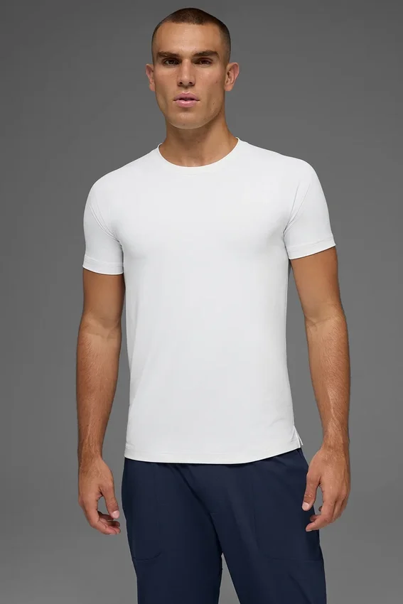 Idol Rundhals-Shirt mit Kurzarmshirts – Weiß