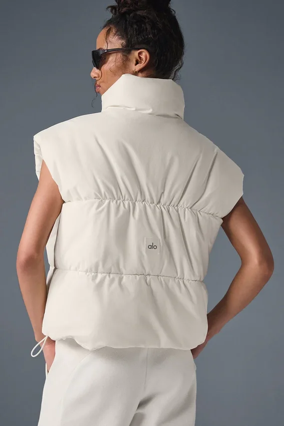 Incline Puffer-Weste – Elfenbein