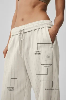 Jogginghose mit geradem Bein und Nadelstreifen – Bone Pinstripe