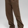 Jogginghose mit geradem Bein und Nadelstreifen – Espresso-Nadelstreifen