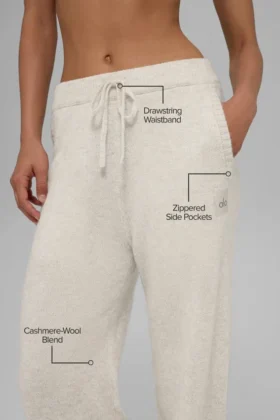 Jogginghose „New Class“ aus Wolle und Kaschmir – Bone Heather