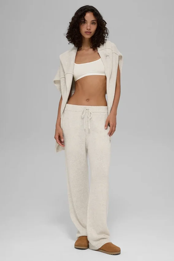 Jogginghose „New Class“ aus Wolle und Kaschmir – Bone Heather