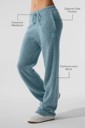 Jogginghose „New Class“ aus Wolle und Kaschmir – Celestial Blue Granite Heather