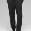 Jogginghose „New Class“ aus Wolle und Kaschmir mit High-Waist-Taille – Schwarz