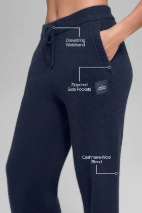 Jogginghose „New Class“ aus Wolle und Kaschmir – Navy