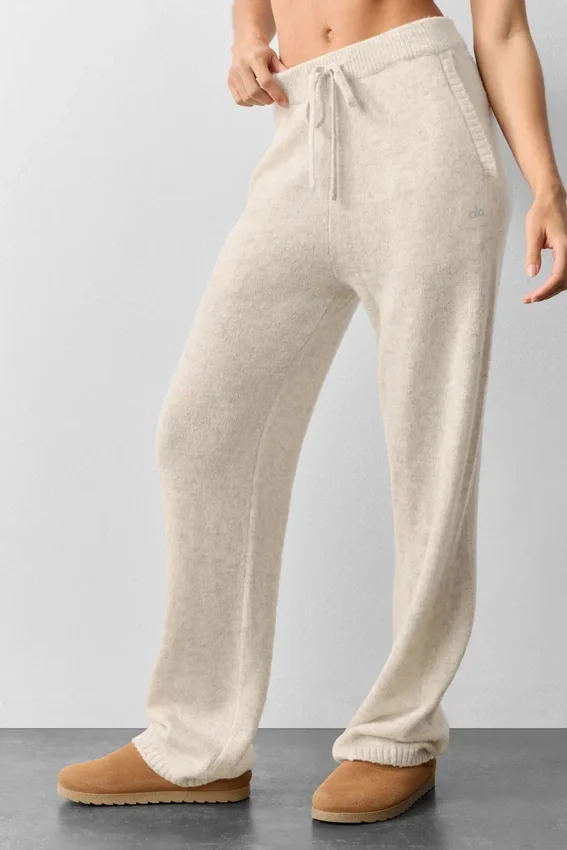 Jogginghose „New Class“ aus Wolle und Kaschmir – Oatmeal Heather