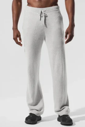 Jogginghose „New Class“ aus Wolle und Kaschmir – Pearl Grey Heather