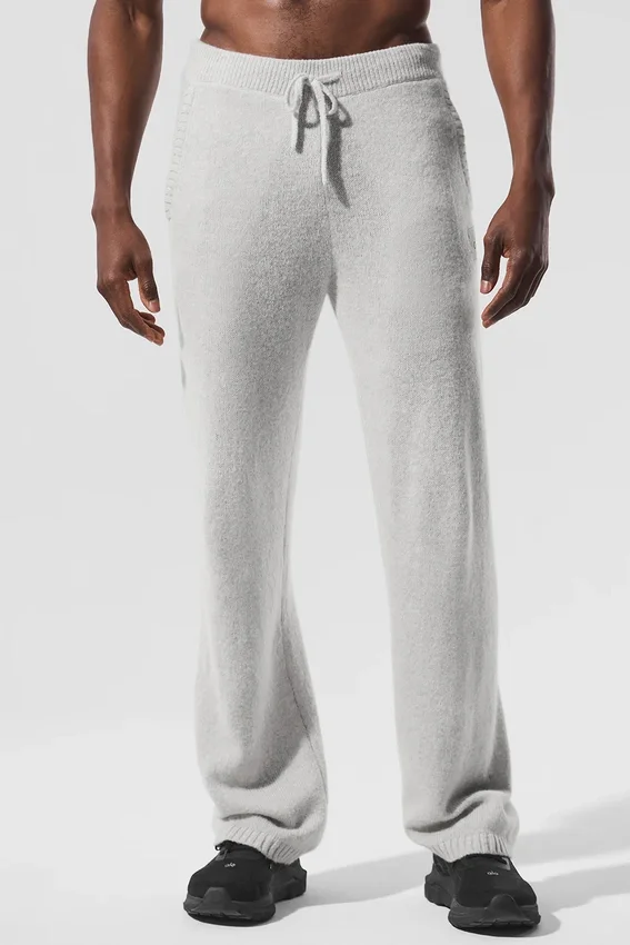 Jogginghose „New Class“ aus Wolle und Kaschmir – Pearl Grey Heather