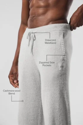 Jogginghose „New Class“ aus Wolle und Kaschmir – Pearl Grey Heather