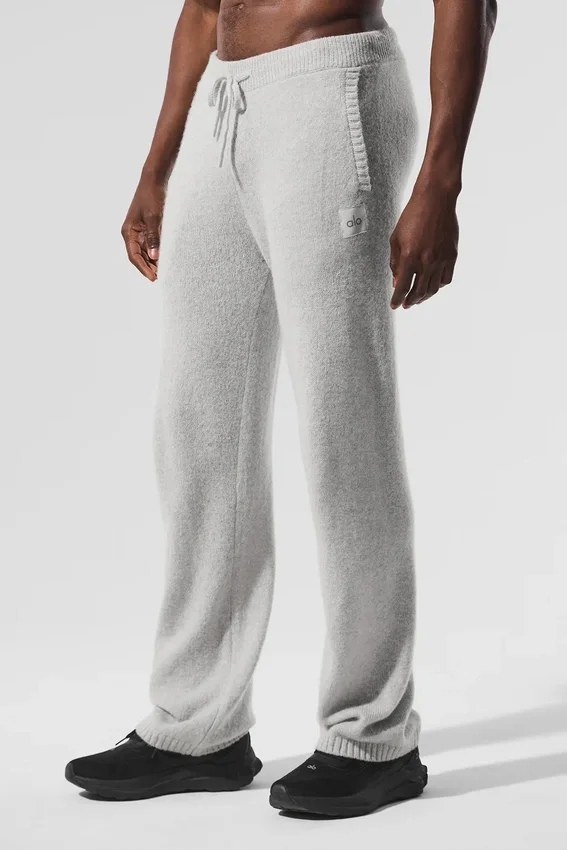 Jogginghose „New Class“ aus Wolle und Kaschmir – Pearl Grey Heather