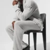 Jogginghose „New Class“ aus Wolle und Kaschmir – Pearl Grey Heather