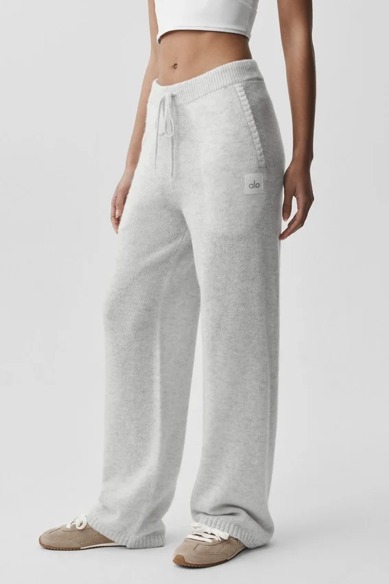 Jogginghose „New Class“ aus Wolle und Kaschmir – White Heather