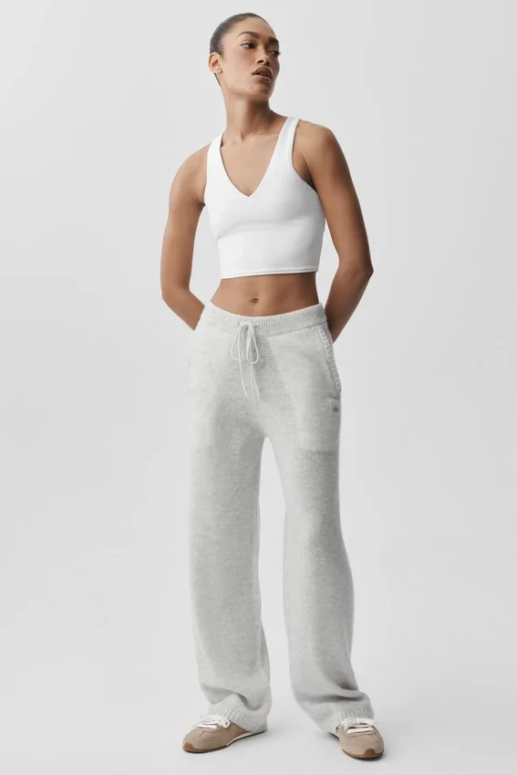 Jogginghose „New Class“ aus Wolle und Kaschmir – White Heather