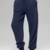 Jogginghose „New Class“ mit High-Waist aus Wolle und Kaschmir – Marineblau